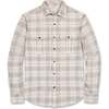 Men's Organic Flannel Double Pocket Button Down Shirt, Taupe Heirloom Plaid - Button Downs - 1 - thumbnail