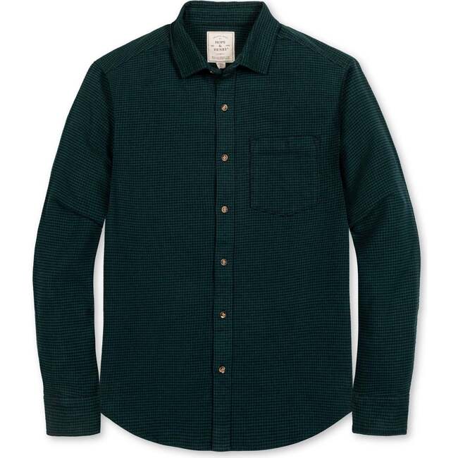 Men's Organic Long Sleeve Flannel Button Down Shirt, Scottish Herringbone