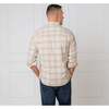 Men's Organic Flannel Double Pocket Button Down Shirt, Taupe Heirloom Plaid - Button Downs - 3