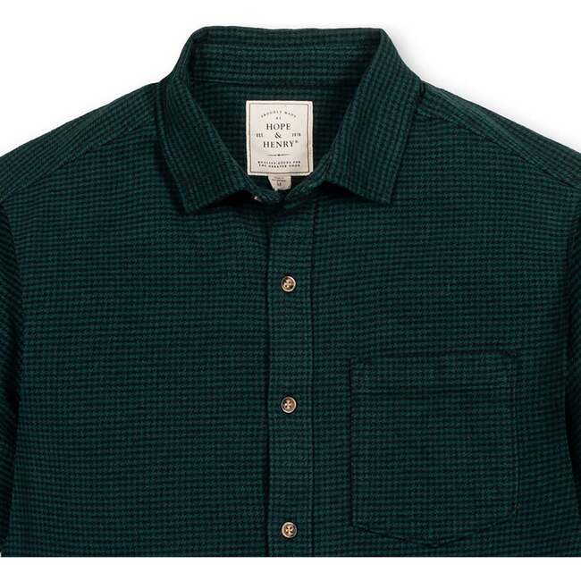 Men's Organic Long Sleeve Flannel Button Down Shirt, Scottish Herringbone - Button Downs - 4