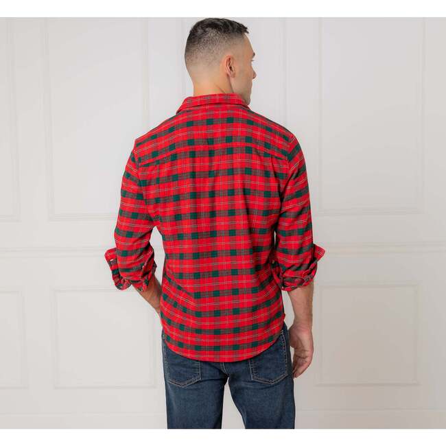 Men's Organic Long Sleeve Flannel Button Down Shirt, London Plaid - Button Downs - 3