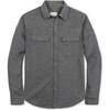 Men's Long Sleeve Quilted Shirt Jacket, Quilted Dark Gray Heather - Button Downs - 1 - thumbnail