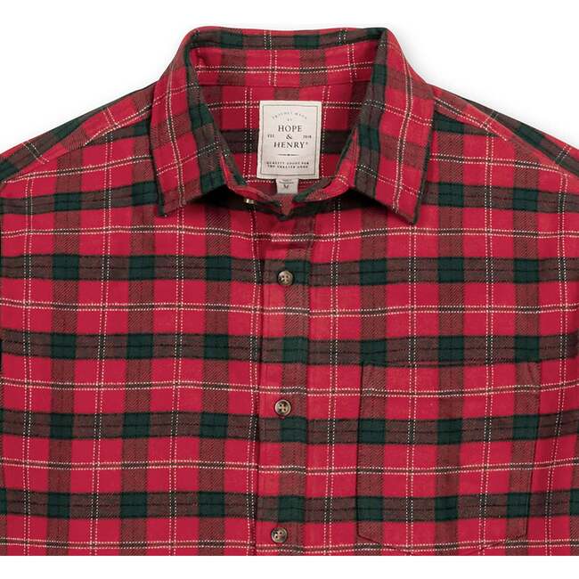 Men's Organic Long Sleeve Flannel Button Down Shirt, London Plaid - Button Downs - 4