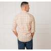Men's Organic Long Sleeve Stretch Poplin Button Down Shirt, Fireside Plaid - Button Downs - 3