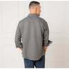 Men's Long Sleeve Quilted Shirt Jacket, Quilted Dark Gray Heather - Button Downs - 3