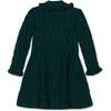 Organic Ruffle Edge Cable Knit Sweater Dress, Deep Green Cable - Dresses - 4