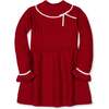 Baby Organic Mock Neck Ruffle Cuff Cable Sweater Dress, Red Cable - Dresses - 1 - thumbnail
