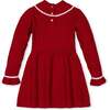 Baby Organic Mock Neck Ruffle Cuff Cable Sweater Dress, Red Cable - Dresses - 5