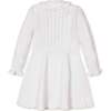 BabyOrganic Chunky Ruffle Edge Sweater Dress, Soft White Cable - Dresses - 2