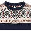 Baby Organic Ruffle Collar Fair Isle Yoke Sweater Dress, Scottish Snowflake - Dresses - 3