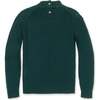 Organic Long Sleeve Mock Neck Sweater with Rosettes, Deep Green Rosette - Sweaters - 3