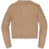 Organic Long Sleeve Herringbone Cardigan Sweater, Camel Heather - Cardigans - 3