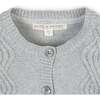 Organic Cropped Ruffle Cuff Cable Sweater Cardigan, Gray Heather - Cardigans - 3