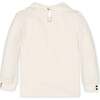 Organic Long Sleeve Knit Top with Woven Collar, Ivory - Blouses - 3