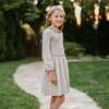 Organic Peter Pan Collar Scallop Trim Sweater Dress, Light Taupe Heather - Dresses - 2