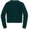 Organic Long Sleeve Herringbone Cardigan Sweater, Deep Green - Cardigans - 3