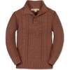 Organic Mock Neck Cable Sweater, Cinnamon Heather - Sweaters - 1 - thumbnail