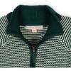 Organic Long Sleeve Half Zip Raglan Ski Sweater, Deep Green Stripe - Sweaters - 2