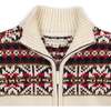 Organic Long Sleeve Full Zip Mock Neck Intarsia Sweater, Ivory Fireside Geo - Sweaters - 2