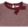 Organic Long Sleeve Bow Detail Tweed Sweater Dress, Oxblood Tweed - Dresses - 2