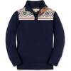 Organic Mock Neck Intarsia Sweater, Scottish Snowflake - Sweaters - 1 - thumbnail