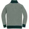 Organic Long Sleeve Half Zip Raglan Ski Sweater, Deep Green Stripe - Sweaters - 3