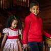 Organic Long Sleeve Mock Neck Sweater with Cable Yoke, Red Cable Yoke - Sweaters - 2