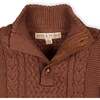 Organic Mock Neck Cable Sweater, Cinnamon Heather - Sweaters - 2