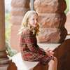 Organic Long Sleeve Bow Detail Intarsia Sweater Dress, Fireside Plaid Intarsia - Dresses - 2