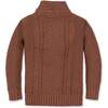 Organic Mock Neck Cable Sweater, Cinnamon Heather - Sweaters - 3