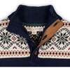 Organic Mock Neck Intarsia Sweater, Scottish Snowflake - Sweaters - 3