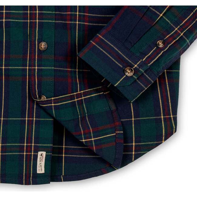 Organic Long Sleeve Stretch Poplin Shirt, Scottish Plaid - Button Downs - 2