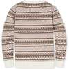 Organic Long Sleeve Intarsia Crew Neck Pullover Sweater, Ivory Fireside Fair Isle - Sweaters - 3