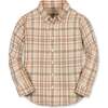 Organic Long Sleeve Stretch Poplin Shirt, Fireside Plaid - Button Downs - 1 - thumbnail