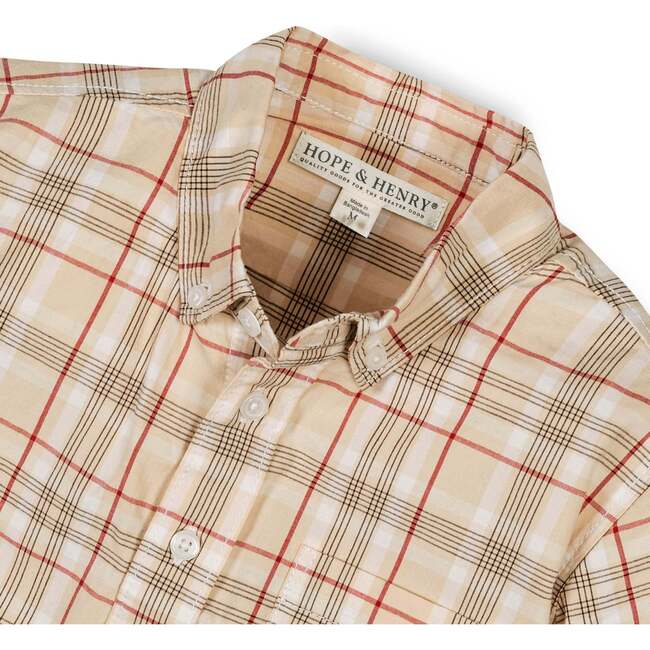 Organic Long Sleeve Stretch Poplin Shirt, Fireside Plaid - Button Downs - 2