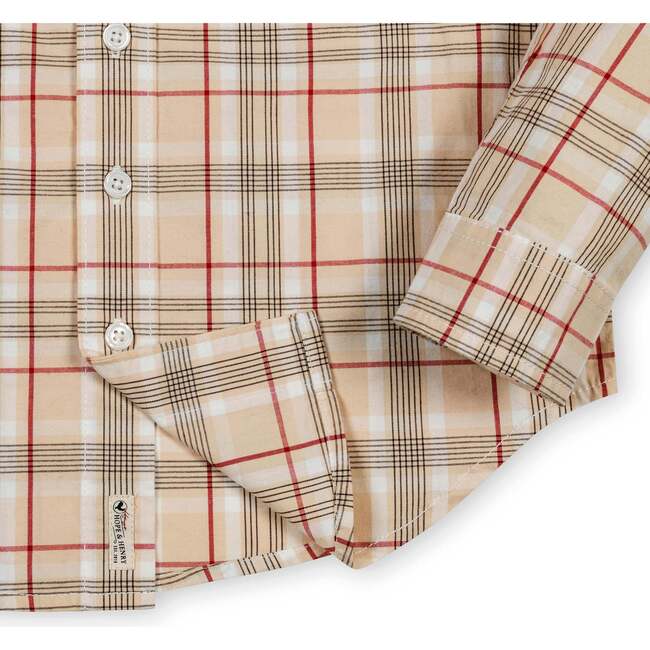 Organic Long Sleeve Stretch Poplin Shirt, Fireside Plaid - Button Downs - 3