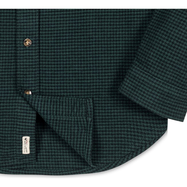 Organic Long Sleeve Flannel Button Down Shirt, Scottish Houndstooth - Button Downs - 3