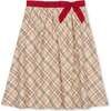 Organic Pull-on Bow Sash Party Skirt, London Plaid - Skirts - 1 - thumbnail