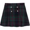 Organic Pull-on Double Button Party Skirt, Scottish Plaid - Skirts - 1 - thumbnail