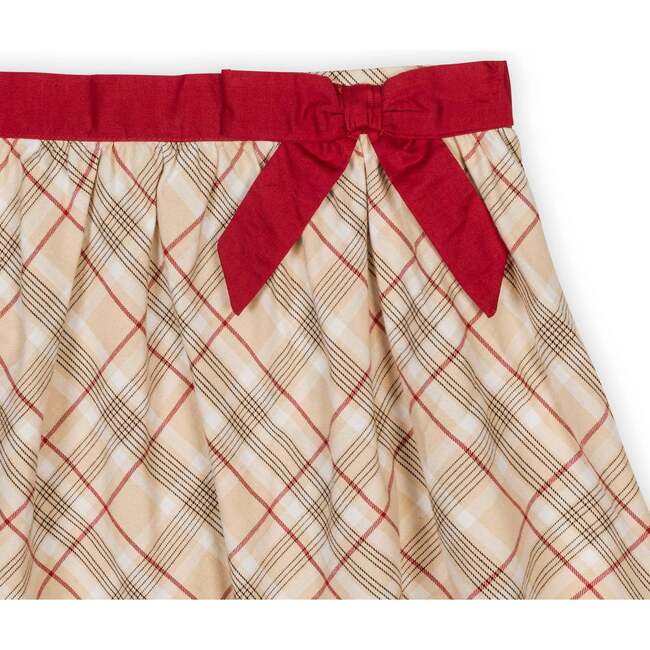 Organic Pull-on Bow Sash Party Skirt, London Plaid - Skirts - 2