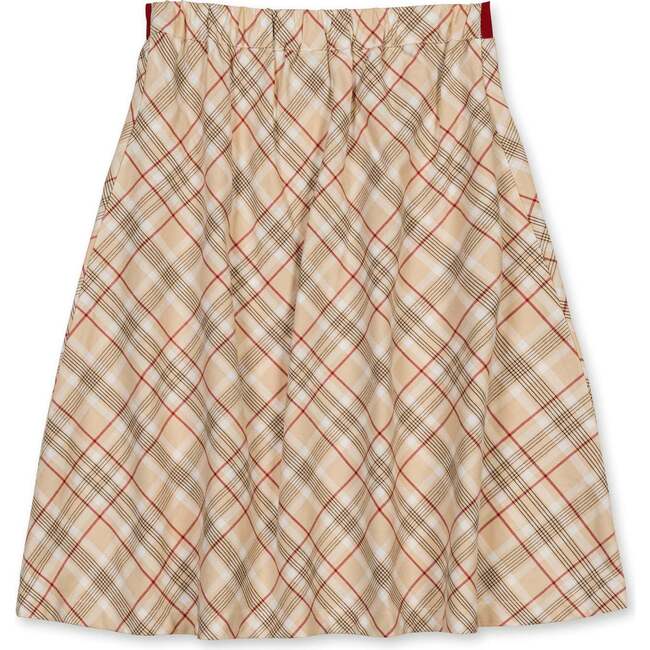 Organic Pull-on Bow Sash Party Skirt, London Plaid - Skirts - 3