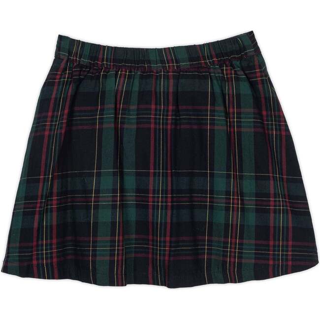 Organic Pull-on Double Button Party Skirt, Scottish Plaid - Skirts - 3