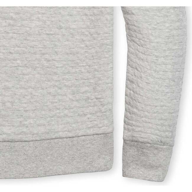 Men's Quilted Half Zip Pullover, Quilted Light Gray Heather - Sweatshirts - 5