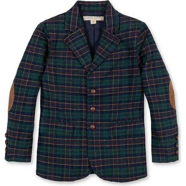 Baby Organic Brushed Cotton Suit Jacket, Scottish Suit Plaid