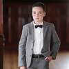 Fleece Suit Blazer Made with Organic Cotton, Charcoal Heather Herringbone - Blazers & Sport Coats - 2