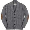 Baby Organic Shawl Collar Cable Sweater Cardigan, Dark Gray Heather - Sweaters - 1 - thumbnail