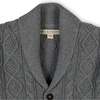 Baby Organic Shawl Collar Cable Sweater Cardigan, Dark Gray Heather - Sweaters - 2