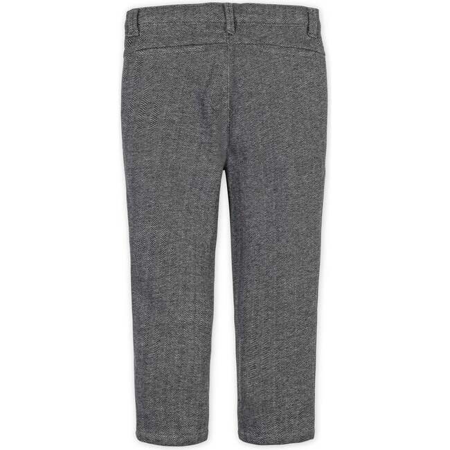 Fleece Suit Pant Made with Organic Cotton, Charcoal Heather Herringbone - Pants - 3