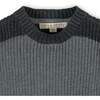 Organic Long Sleeve Shoulder Detail Crewneck Pullover Sweater, Gray Heather Colorblock - Sweaters - 2 - thumbnail