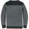 Organic Long Sleeve Shoulder Detail Crewneck Pullover Sweater, Gray Heather Colorblock - Sweaters - 3 - thumbnail